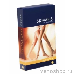 Чулки Sigvaris Traditional (2 класс) до cередины бедра на резинке - для мужчин и женщин 503 фото
