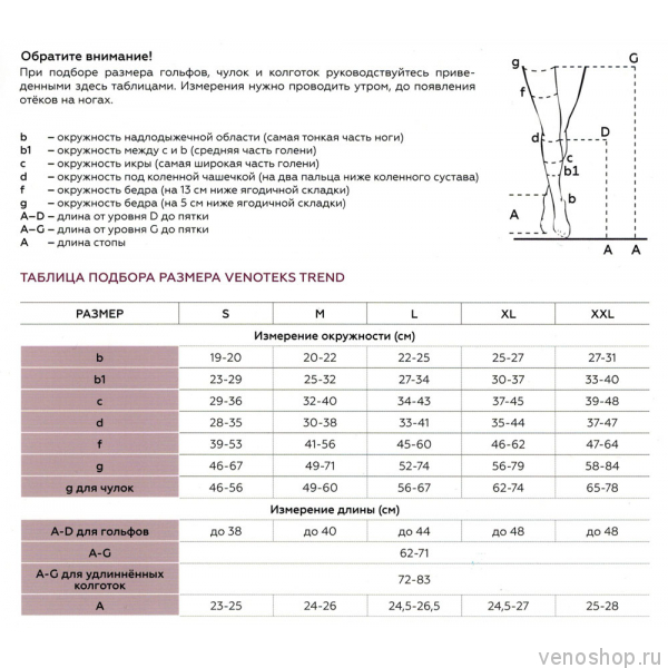 Чулки VENOTEKS Trend 1C205 (1 класс компрессии) 1C205-2 фото